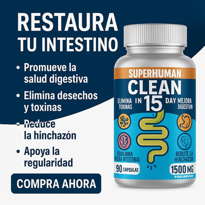 DETOX SUPERHUMAN CLEAN15™ - LIMPIEZA ESTOMACAL COMPLETA EN 15 DÍAS (ENVÍO GRATIS)