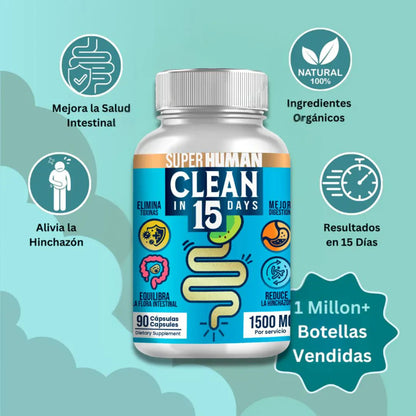 DETOX SUPERHUMAN CLEAN15™ - LIMPIEZA ESTOMACAL COMPLETA EN 15 DÍAS (ENVÍO GRATIS)