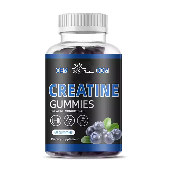GOMITAS DE CREATINA 5000 mg (5g) - SABOR BLUE RASPBERRY - 60 GOMITAS 100% CREATINA MONOHIDRATADA / 100% MONOHYDRATE CREATINE INFUSED GUMMIES
