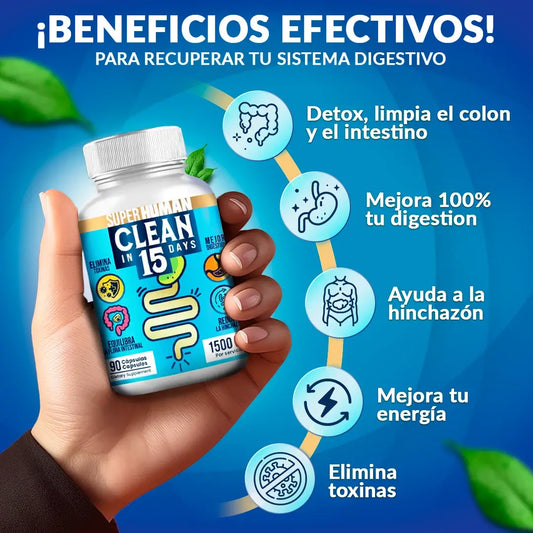 DETOX SUPERHUMAN CLEAN15™ - LIMPIEZA ESTOMACAL COMPLETA EN 15 DÍAS (ENVÍO GRATIS)