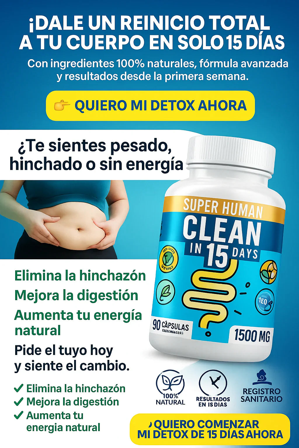 DETOX SUPERHUMAN CLEAN15™ - LIMPIEZA ESTOMACAL COMPLETA EN 15 DÍAS (ENVÍO GRATIS)